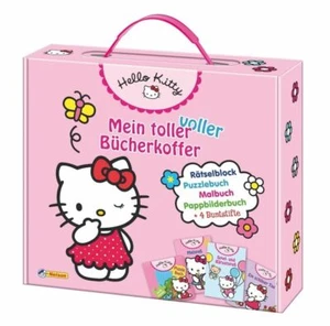 Hello Kitty Bücherkoffer Stifte Rätselbuch Puzzle Malbuch Geschenkset NEU ♥ - Bild 1 von 1