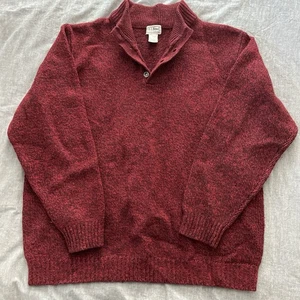 Vintage L.L.Bean Rust Red 100% Wool knit Pullover Sweater Men's XXL - Picture 1 of 6