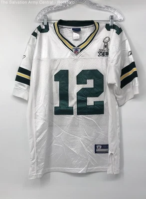 Camiseta de fútbol Reebok para hombre blanca verde Green Bay Packers Aaron Rodgers 12 48 XL Foto 1 de 4