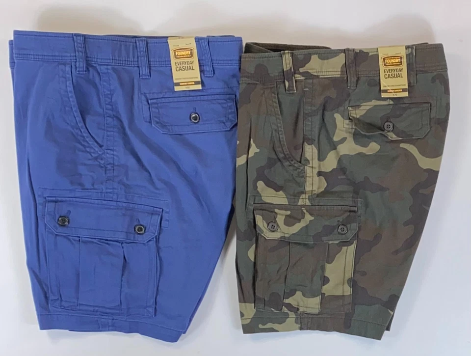 Men's Foundry Everyday Casual Comfort Stretch Flat Front Big Man CARGO Shorts 50 - Image 1 of 1