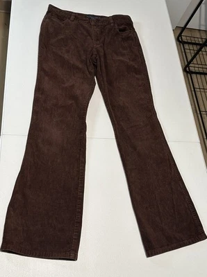 Pantalones de pana vintage Y2K Ralph Lauren corte bota ceja talla 8 parche de cuero algodón Foto 1 de 4