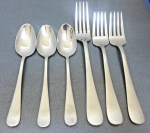 Mikasa SATIN SYMMETRY Sincerity Teaspoons Forks Stainless Flatware Lot of 6 - Picture 1 of 4