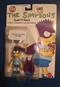 Rare Mattel Vintage 1990 The Simpsons BARTMAN "5 Warnings For Evildoers" New - Picture 1 of 6