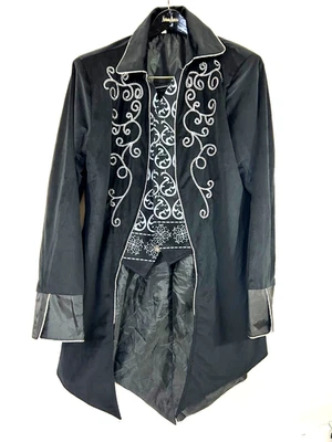 Chaqueta Steampunk Retro Baile de graduación Abrigo de Terciopelo Estilo Victoriano Medieval Talla L Foto 1 de 4
