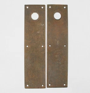 Coppia di ottone vintage 14 pollici Piastre di spinta per porta d'ingresso - Foto 1 di 7