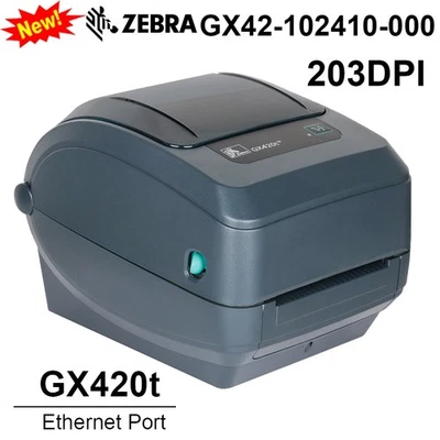 Zebra GX420t 203DPI USB Thermal Transfer Barcode Label Printer GX42-102410-000 - Image 1 of 4