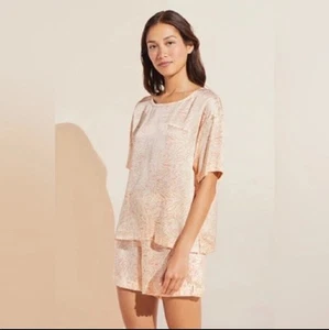 Eberjey $258 Inez Washable Silk Short Sleeve Shorts Two Piece Set XS - Picture 1 of 2