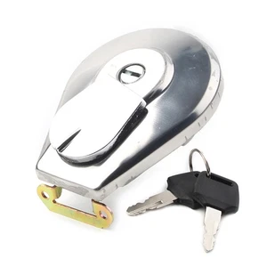 Gas Tank Cover Lock w/ Key For Honda CB250 CB650 CB700 VF750 GL1500 VT500 VT800 - Picture 1 of 9