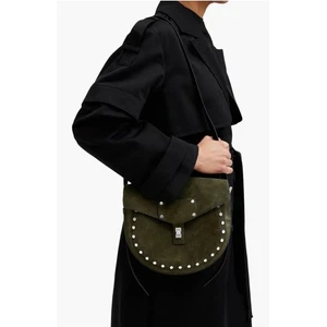 AllSaints Miro Suede Saddle Bag Color: Olive Green (New) $329.00 retail - Picture 1 of 10
