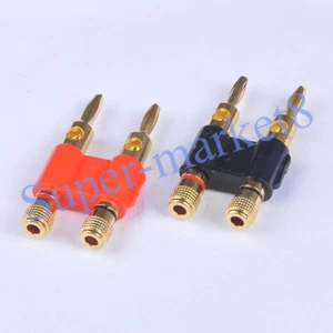 2 pares de amplificador de audio HIFI de gama alta con enchufe plátano doble conector de altavoz negro y rojo - Imagen 1 de 2