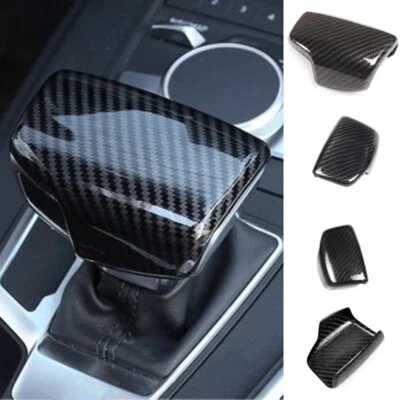 Cubierta de perilla de cambio de marchas de fibra de carbono negra para Audi A4L A5 2017-2020 Foto 1 de 4
