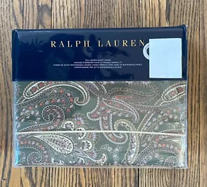 NEW Ralph Lauren Heritage Paisley Queen Duvet Cover 100% Cotton Sateen Sage - Picture 1 of 4