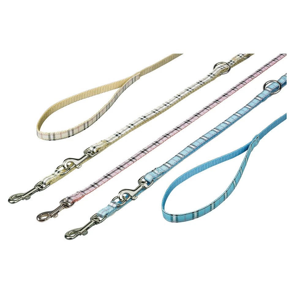 Nobby Führleine Tartan hellblau 200cm 10mm kleine Hunde Welpen Leine