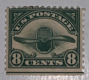 Travelstamps:1923 US Stamps Scott # C4 Airplane Propeller 8 cents mint og hinged - Picture 1 of 5