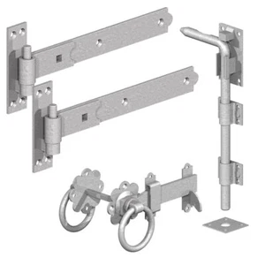 Gate Packs Straight Hook & Band Gate Hinges with Gate Bolts 12" - Driveway Pack - Picture 1 of 8