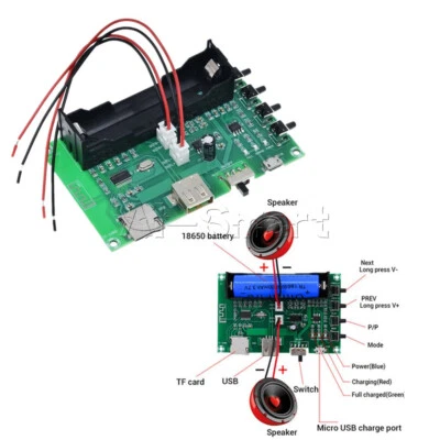 PAM8403 Amplificatore Bluetooth Scheda Stereo Doppio Canale 10W per Batteria 18650 Fai da Te - Immagine 1 di 4