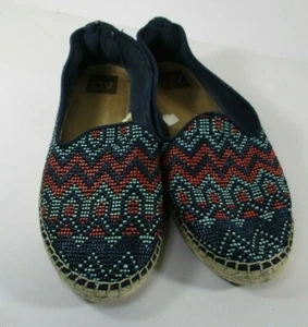 Dolce Vita Tribal Patterned and Colored Turquoise Textile Moccasins Womens 10 - Picture 1 of 12