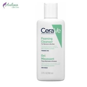 CeraVe Foaming Cleanser Normal to Oil Skin Fragrance Free 3 Fl Oz/ 88ml