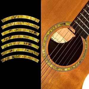 Inlay Sticker Decal Acoustic Guitar Purflinng Sound Hole in Abalone Theme - Rose - Picture 1 of 12