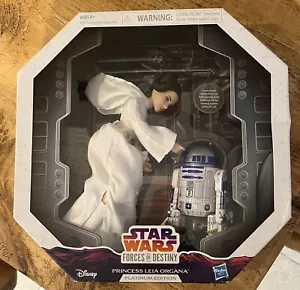 Star Wars Forces Of Destiny Hasbro 12” Princess Leia & R2-D2  Platinum Edition - Picture 1 of 6