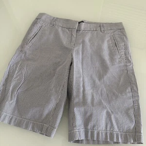 J Crew Blue White Stripes Shorts Cargo Size 4 J24 - Picture 1 of 4
