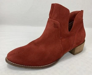 Seychelles Womens Ankle Booties Shoes Size 9 Orange Suede Block Heel - Picture 1 of 15