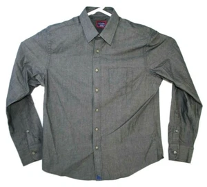 Untuckit Button Up Shirt Mens Medium Gray Long Sleeve Cotton CasaBlanca - Picture 1 of 4