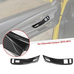Carbon Fiber Window Lift Panel Switch Cover Trim Bezels For Chevy Camaro 2010-15 - Picture 1 of 9