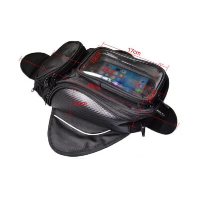 Magnetic Motorcycle Tank Bag Pouch Transparent Cellphone Pack Waterproof Black - Image 1 of 4