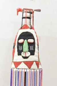 African Yoruba Beaded Multi Colored Bird Crown - Picture 1 of 8