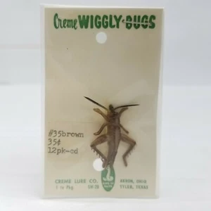 Cream Lure Co Wiggly Bugs #35 Brown Akron Ohio Tyler Texas Vintage Fishing Lake - Picture 1 of 5