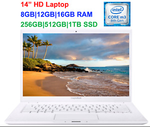2020 ASUS 14" HD Laptop Intel M3-8100Y ( i3-7100U) 3.4GHz,upto 12GB RAM&1 TB SSD