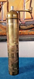 Antique brass turkish coffee pepper mill grinder - Picture 1 of 21
