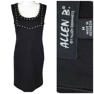 Allen B Schwartz Mujer Mediano Tachonado LBD Sin Mangas Cuchara Trabajo Carrera Corpcore - Imagen 1 de 9