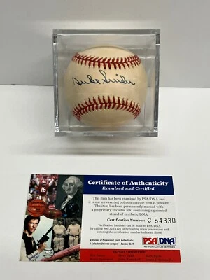 Duke Snider Dodgers Signed Autographed Baseball PSA DNA with display cube - Image 1 of 4