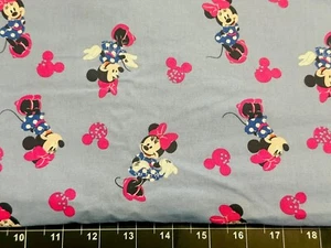 Tina Scrap 9"x21" DISNEY MINNIE MOUSE Icon Sprinkle Pink Blue COTTON FABRIC - Picture 1 of 1