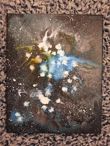 Acrylic Abstract Space Painting "Star Splas" Paul Eres. Nebula 8x10 Canvas - Picture 1 of 11