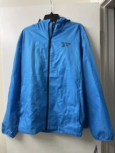 Chaqueta Reebok Para Hombre XL Azul Prendas Exteriores Cremallera Completa Con Capucha Cortavientos Nueva Con Etiquetas - Imagen 1 de 6