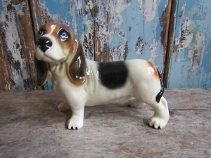 Vintage Basset Hound Dog Ceramic Pottery Ornament 1960s Era Made in England - Picture 1 of 6