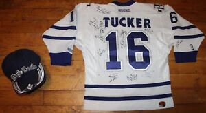 *Autograph* 2000-08 CCM Toronto Maple Leafs #13 Darcy Tucker Home Jersey + Hat