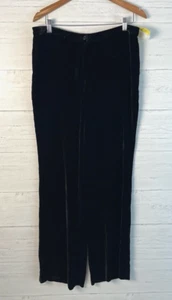 Pantalones de terciopelo negro para mujer 14 frente plano acampanado rayón seda ETCETERA ¡NUEVOS! - Imagen 1 de 9