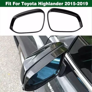 Front Door Rearview Mirror Rain Eyebrow Trim Black For Toyota Highlander 2015-19 - Picture 1 of 12