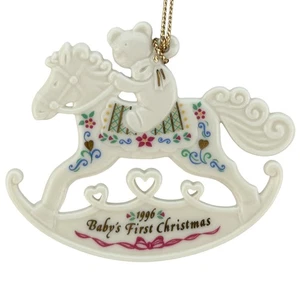 Lenox China 1996 Baby's First 1st Christmas Tree Ornament Schaukelpferd ~ OHNE Box - Bild 1 von 3