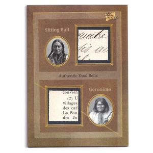2025 Pieces of the Past - #187 Sitting Bull/Geronimo - Dual Relic Card - Picture 1 of 3