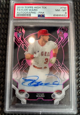 TAYLOR WARD 2019 Topps High Tek Rookie RC Pink Auto #/75 PSA 8 ANGELS ORIOLES - Image 1 of 2