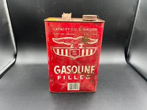 Eagle Metall rot Benzinkanister E-Z Pour Gasfüller 1 US Gallone Nr. 1001 Crushed - Bild 1 von 6