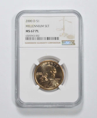 2000-D MS67 PL Millennium Sacagawea Dollar NGC PROOF LIKE - Image 1 of 4