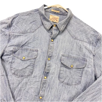 Camisa Vaquera Lucky Brand Para Hombres XL Perla A Presión Mangas Largas Rodeo Vaquero Foto 1 de 4