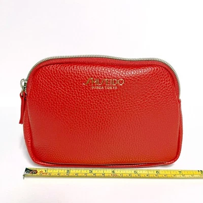 3 pack - Shiseido Red Faux Leather Cosmetic Makeup Pouch - Image 1 of 4