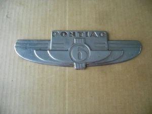 1937 Pontiac Super Deluxe 6 Rear Trunk Emblem Original Nameplate GM Automotive - Picture 1 of 11